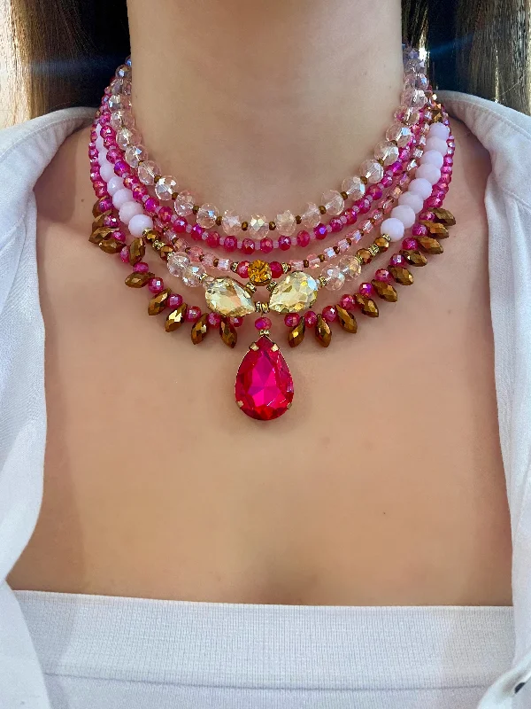 meaningful necklaces for women-Pink Milano Necklace