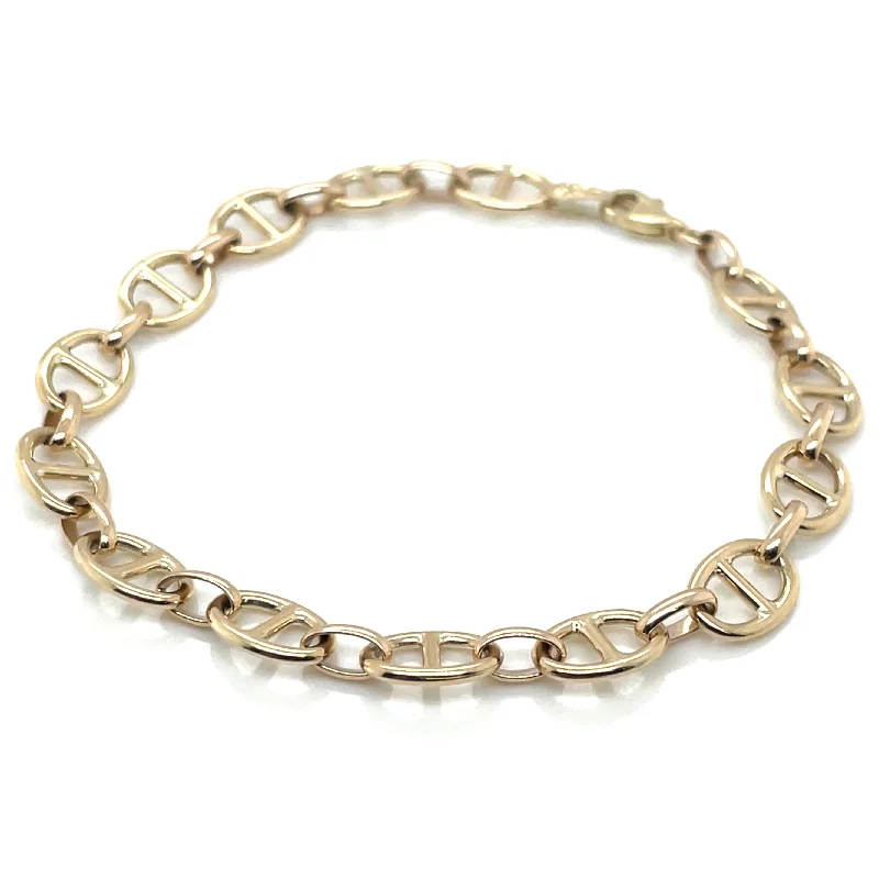 bangles for women-9ct Yellow Gold Marina Link Bracelet