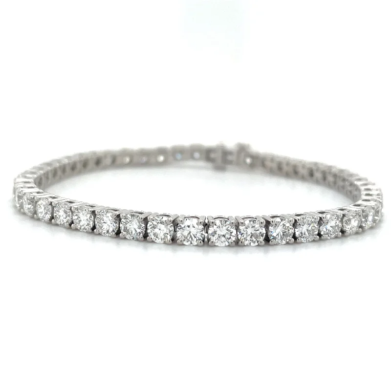 chic bangles for women-14ct White Gold 8.74ct Laboratory Grown Diamond Tennis Bracelet