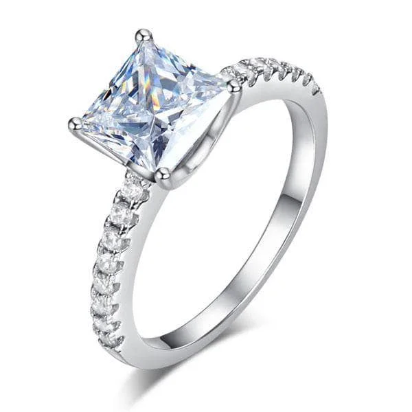 modern diamond engagement rings-1.5 Ct Princess Cut Created Diamond Engagement Ring