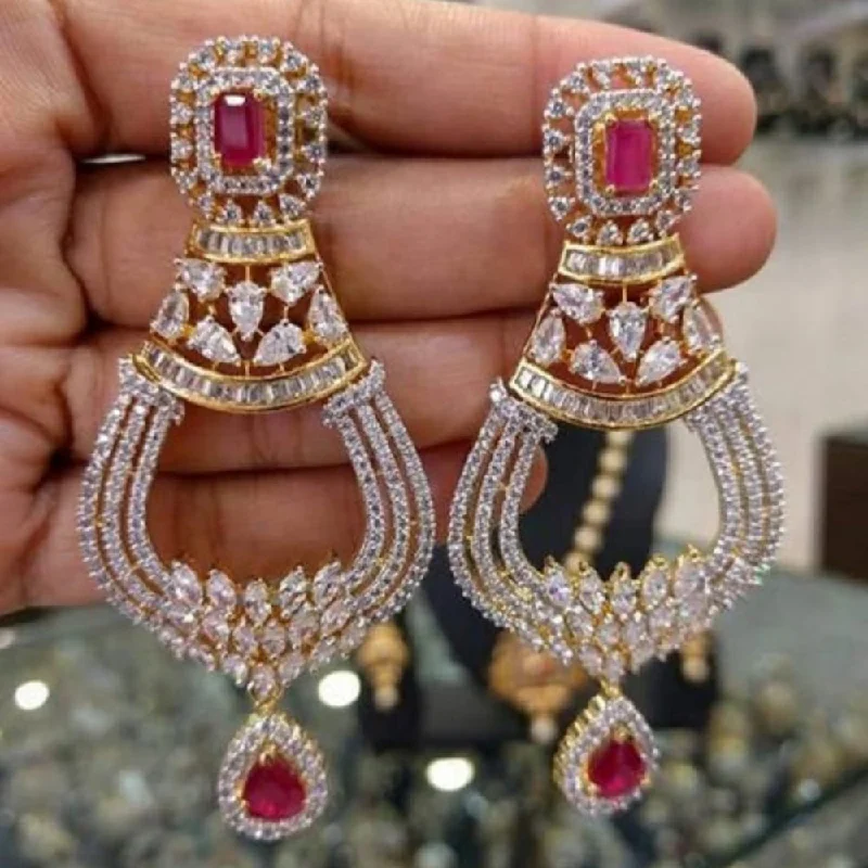 crystal earrings for women-Manisha Jewellery AD Stone Dangler Earrings