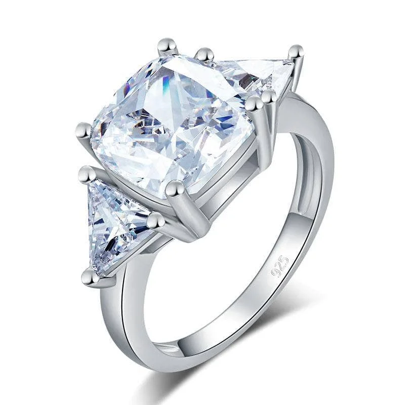 large diamond engagement rings-Created Diamond Luxury Cushion Cut Ring 4 Carat