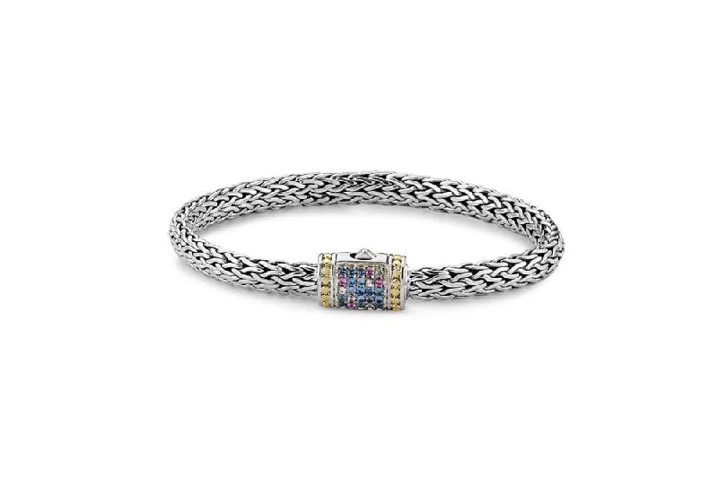 trendy bangles for women-Kuta Bracelet 5x7MM- Multi Gemstones