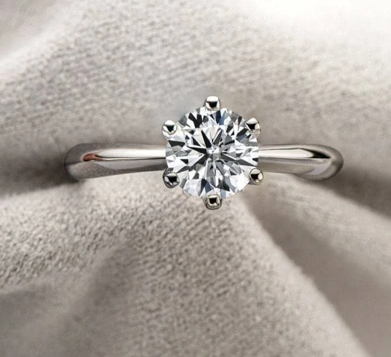 unique diamond engagement rings-Round Cut 1-3 Carat Diamond Engagement Ring