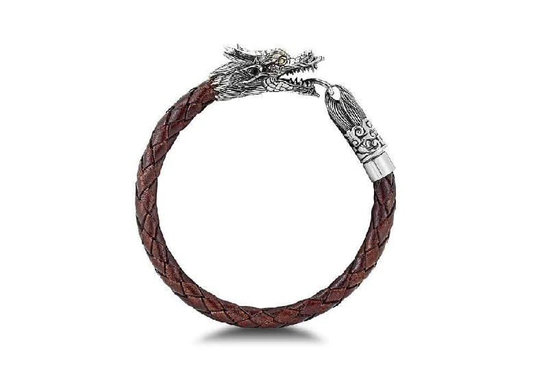 stackable bangles for women-Azhdaha Bracelet- Brown