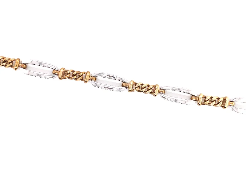 modern crystal bangles for women-9ct Yellow & Gold Two Tone Bracelet