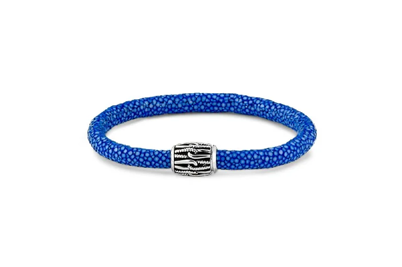 multi-row bangles for women-Otota Bracelet- Lapis Stingray