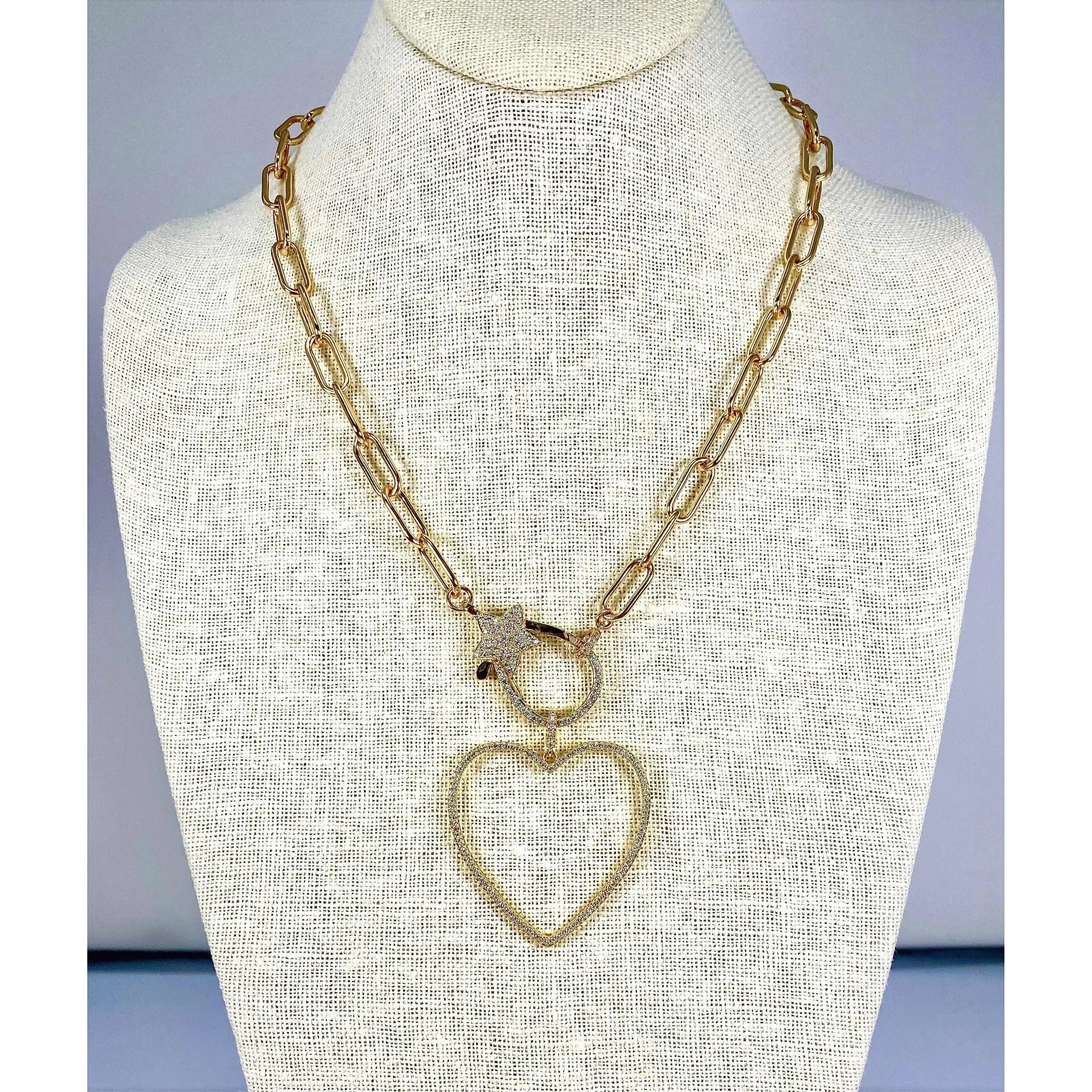 trendy necklaces for women-Open Heart Necklace - Gold