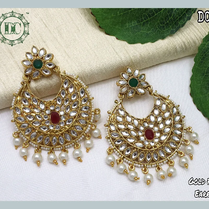 sapphire earrings for women-Diksha Collection Gold Plated Dangler Earrings