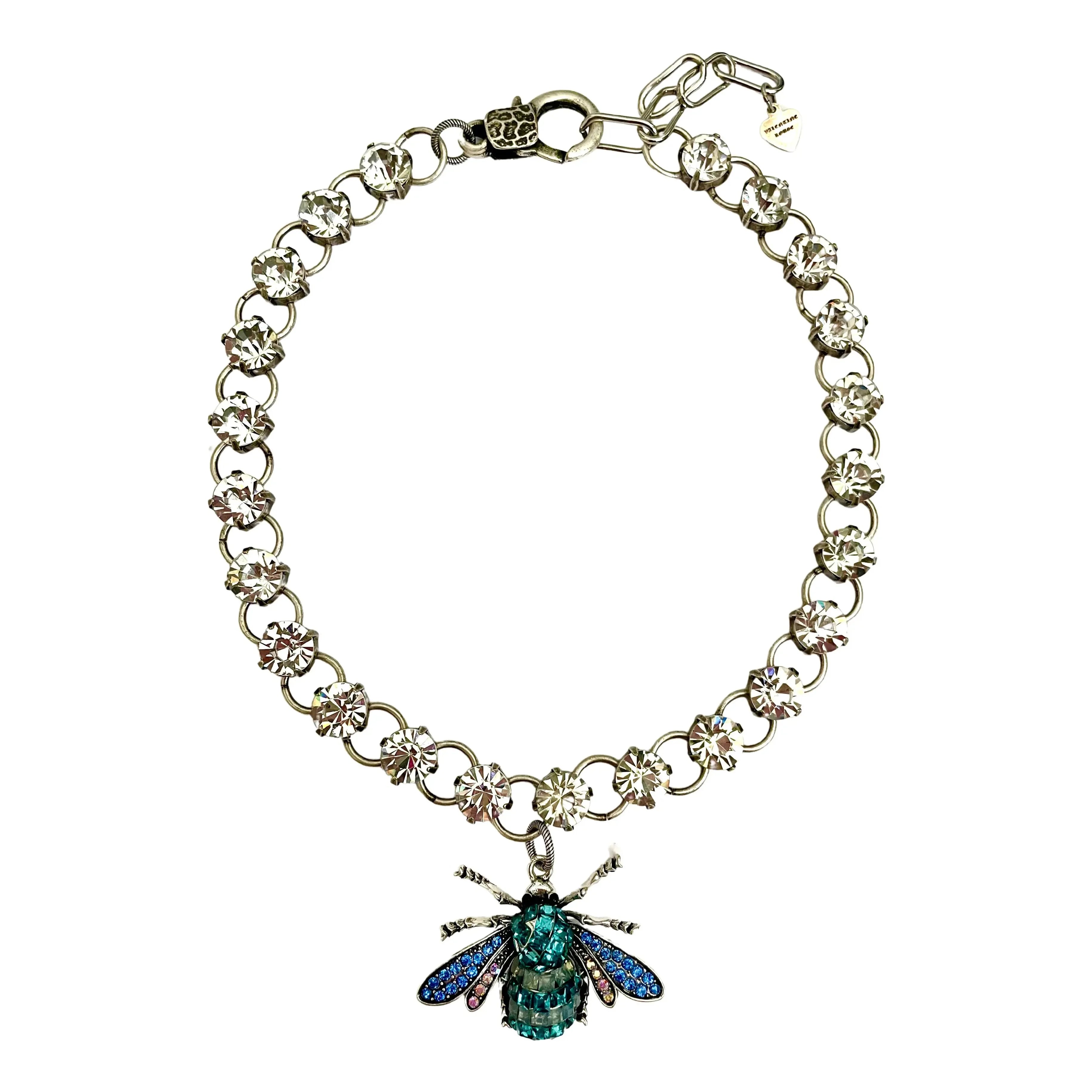 romantic necklaces for women-Queen Bee Necklace - Blue