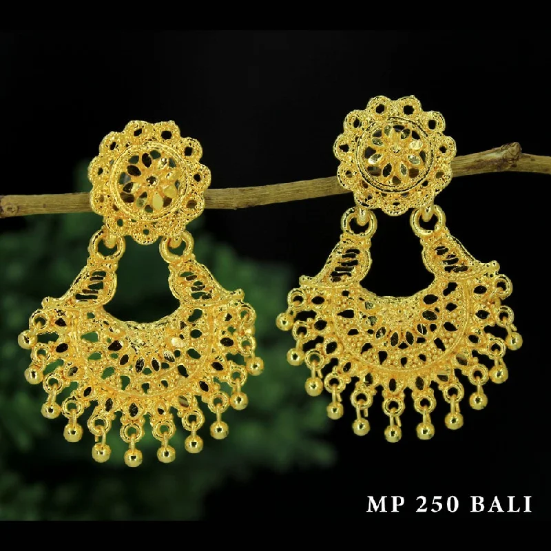 fashion earrings for evening wear-Mahavir Forming Gold Plated Dangler Earrings  - MP 250 Bali