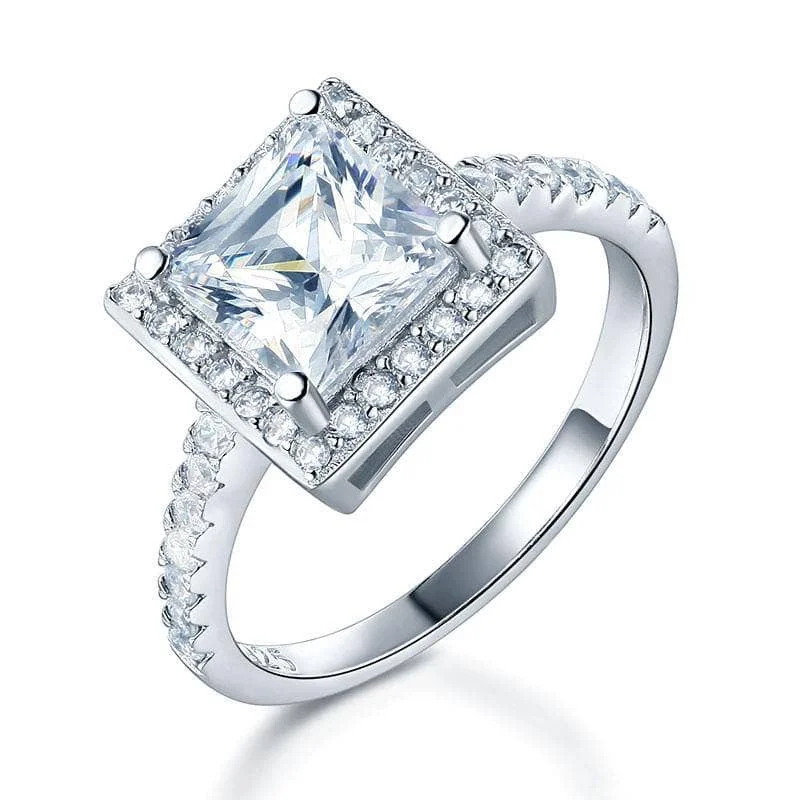 handmade engagement rings-1.5 Ct Princess Cut Created Diamond Engagement Ring