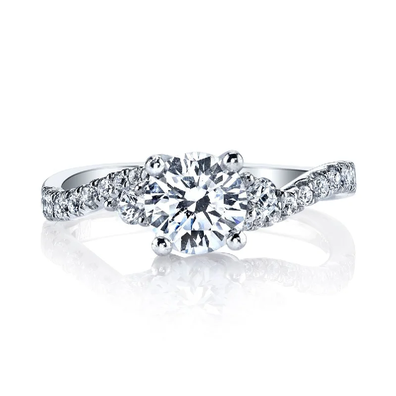 affordable engagement rings-Mars 14K White Gold 0.32ctw Diamond Engagement Semi-Mount (91568)