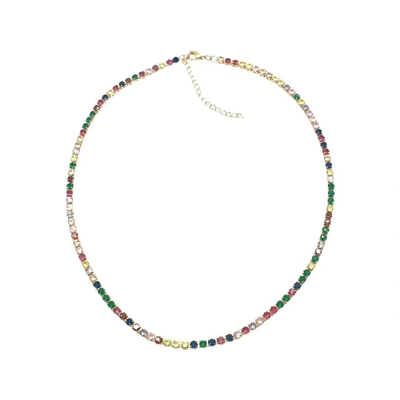 wedding necklaces for women-Multi-Color Zirconia Necklace