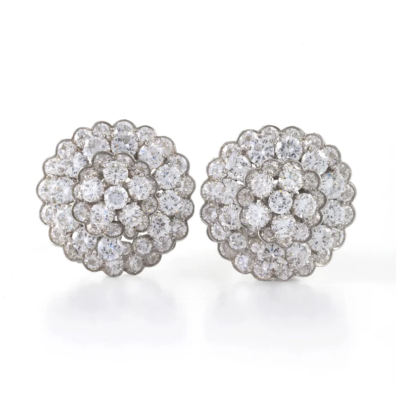 affordable stud earrings for women-Van Cleef & Arpels Blooming Diamond Cluster Stud Earrings