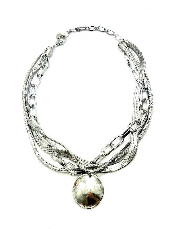 luxury pearl necklaces for women-Silver Multi-Chain Necklace