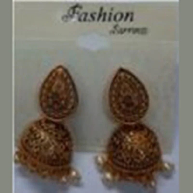 designer earrings for women-Infinity Jewels Gold Plated Jhumki Earrings