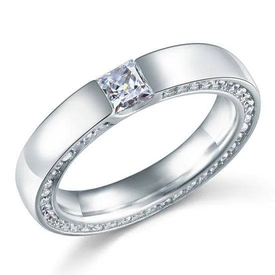 timeless diamond engagement rings-Princess Cut and Round Diamond Eternity Band