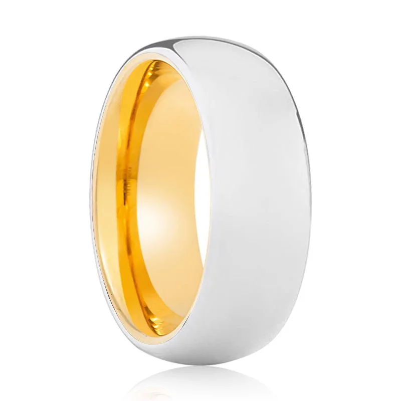 romantic rings for women-PYTHON | Gold Ring, Silver Tungsten Ring, Shiny, Domed