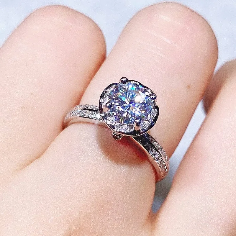 romantic engagement rings-1ct High Blossom Design Diamond Ring