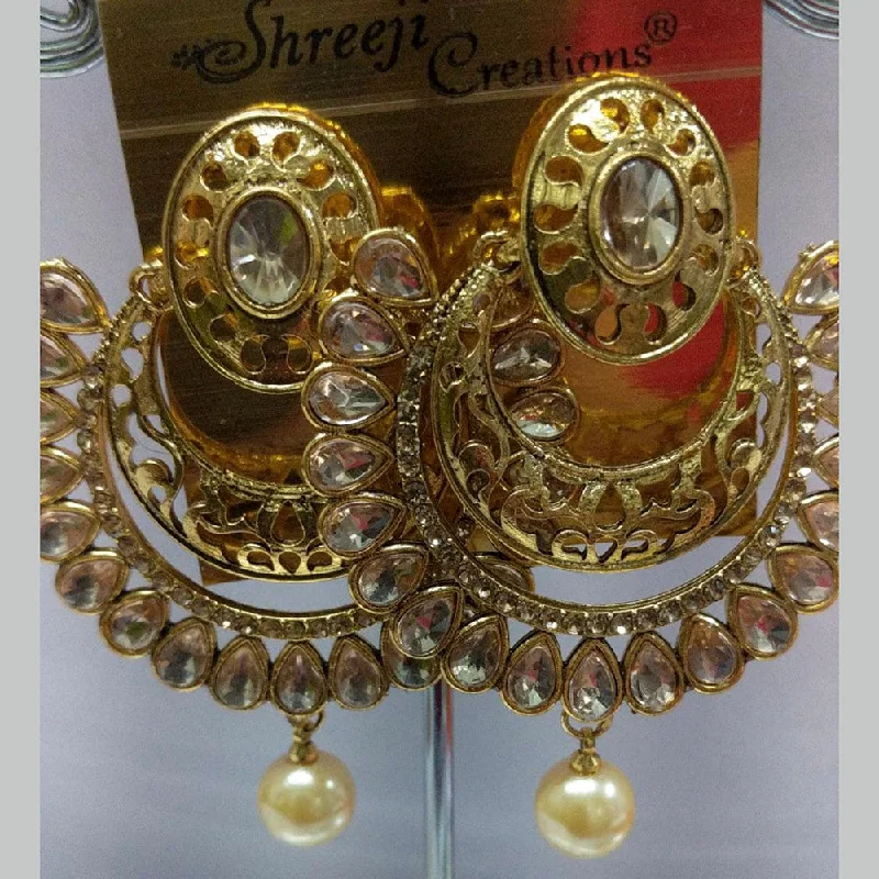 lightweight earrings for women-Shreeji Austrian Stone Gold Plated Dangler Earrings-ShreejiEar12