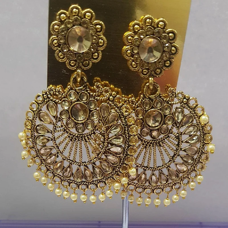 luxurious stud earrings for women-Shreeji Austrian Stone Gold Plated Dangler Earrings-ShreejiEar17