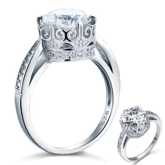 affordable engagement rings for women-Vintage Style 2.5 Ct Wedding Engagement Ring Jewelry