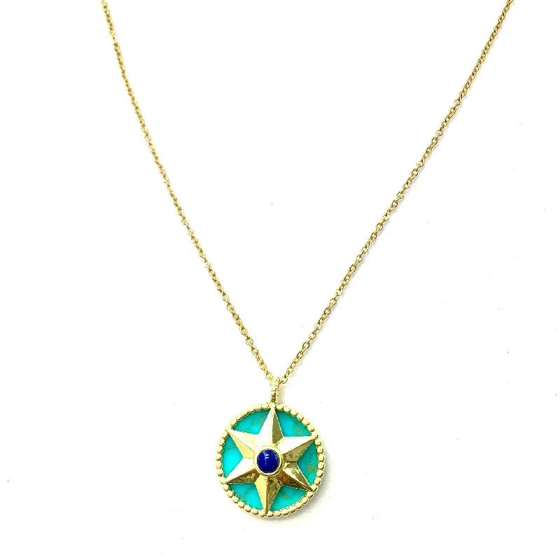 diamond pendant necklaces for women-Compass Natural Stone Necklace