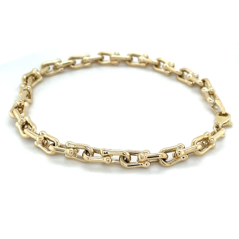 customized bangles for women-9ct Yellow Gold U-Link Bracelet