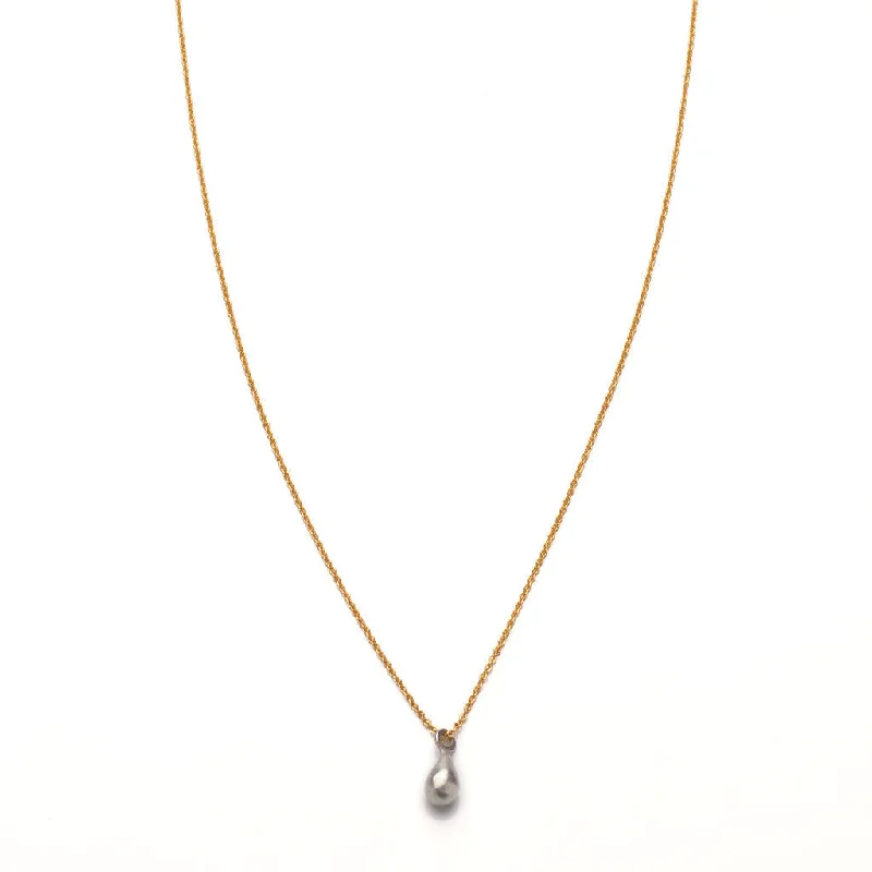 long gold necklaces for women-Wabi sabi simple teardrop necklace