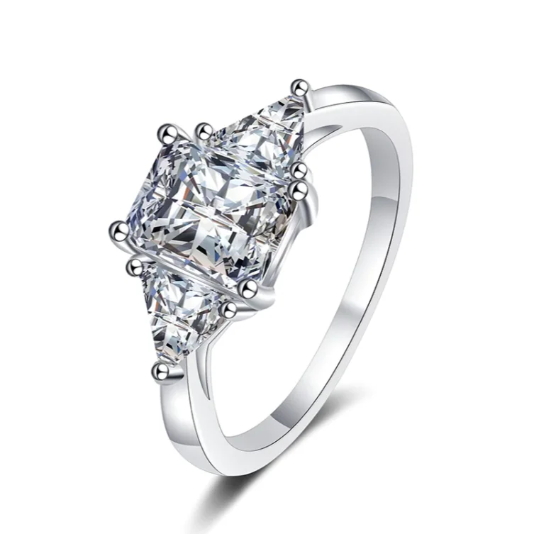 cushion cut diamond engagement rings-3ct Radiant Cut Diamond Engagement Ring