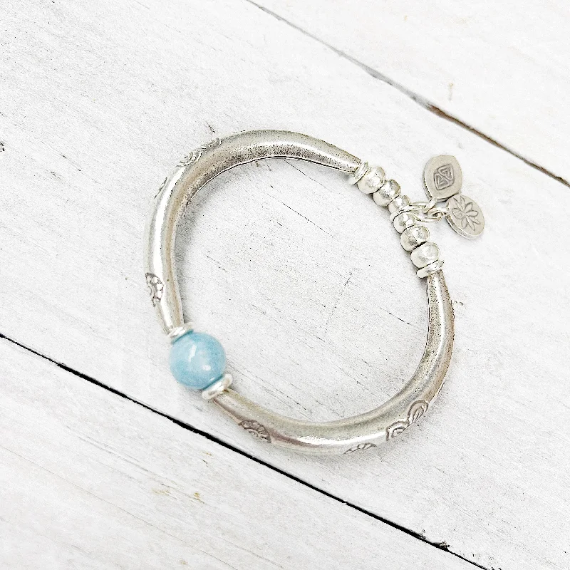 diamond-studded bangles for women-AQUAMARINE BRACELET