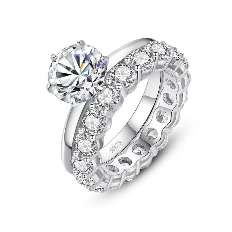 stunning engagement rings-2ct Round Cut Diamond Bridal Ring Set