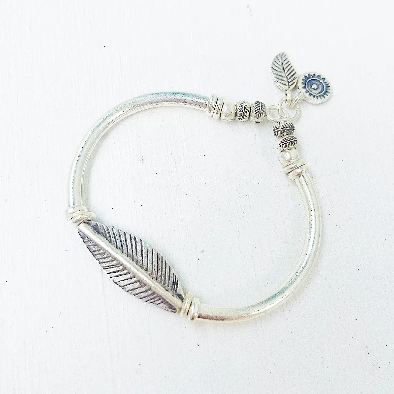 romantic charm bangles for women-FEATHER DREAM BRACELET