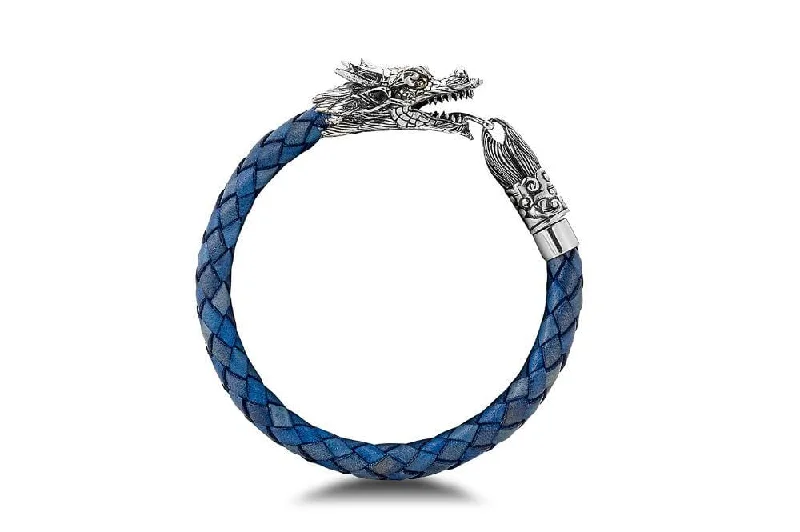 simple bangles for women-Azhdaha Bracelet- Blue