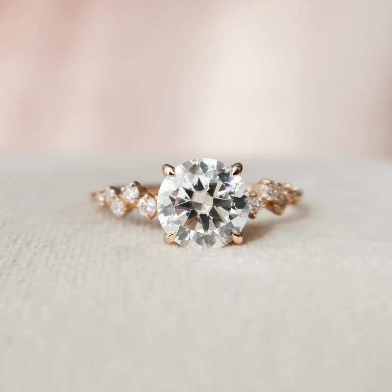 affordable solitaire engagement rings-2 CT Round Cut Moissanite Wedding Ring