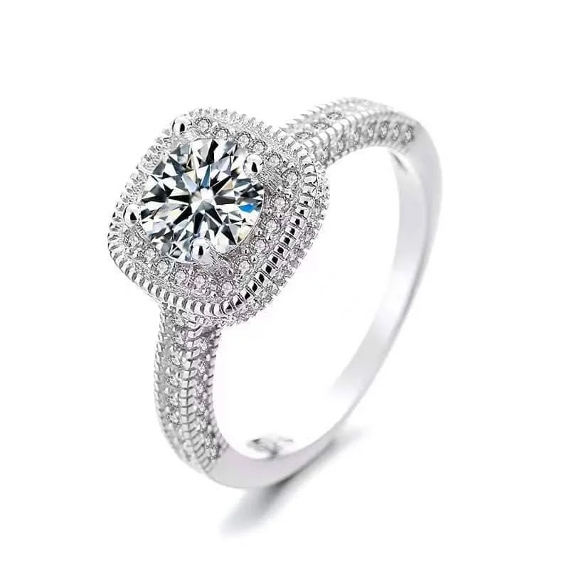 engagement rings with colored stones-1ct Diamond Solitaire Wedding Ring