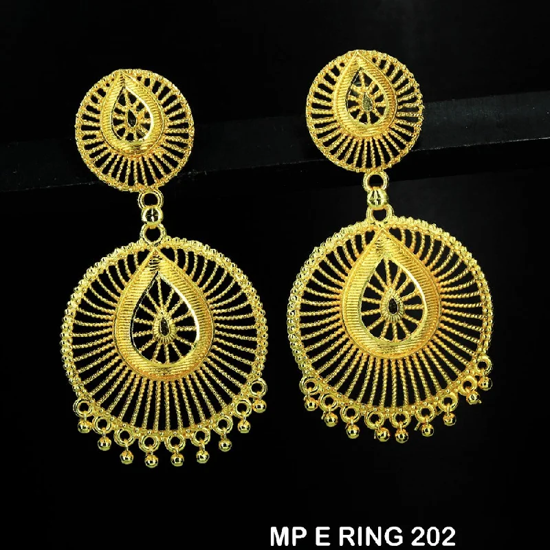 romantic earrings for women-Mahavir Forming Gold Plated Dangler Earrings  - MP E Ring 202