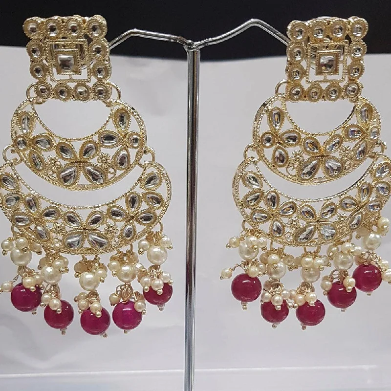 sparkly earrings for women-Shreeji Austrian Stone Gold Plated Dangler Earrings-ShreejiEar19