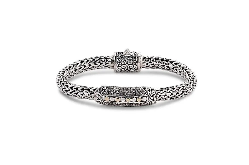 silver cuff bangles for women-Amandari Bracelet- White Topaz