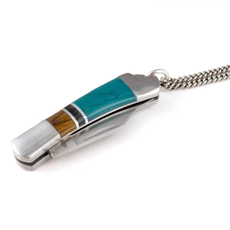 classic pendant necklaces for women-Colorblock Pocketknife Necklace