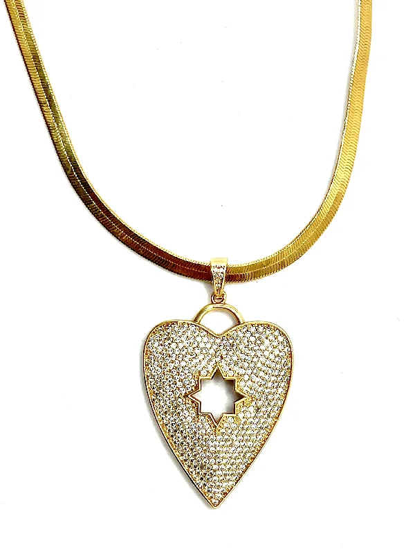 luxury necklaces for women-Starred Heart Necklace