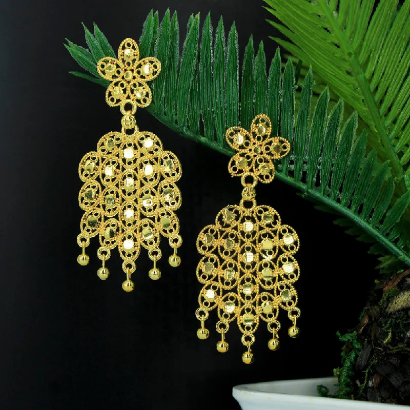 earrings for women-Mahavir Forming Gold Plated Dangler Earrings