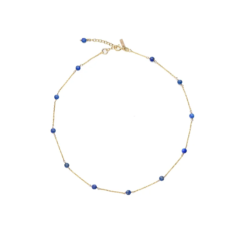 chunky necklaces for women-Gemma lapis necklace