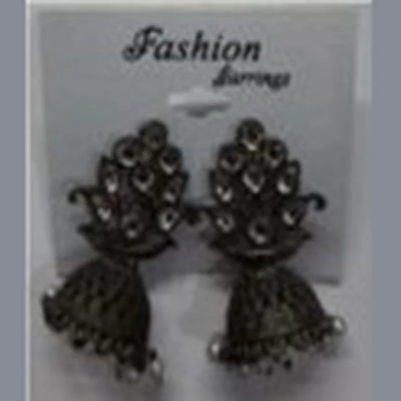 trendy ear cuffs for women-Infinity Jewels Oxidised Plated Jhumki Earrings