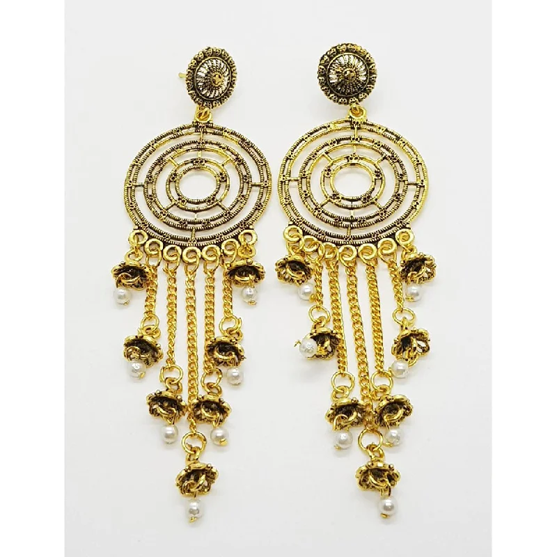 trendy statement earrings for women-Raiyaraj Gold Plated Pack Of 3 Dangler Earrings -RREAR04