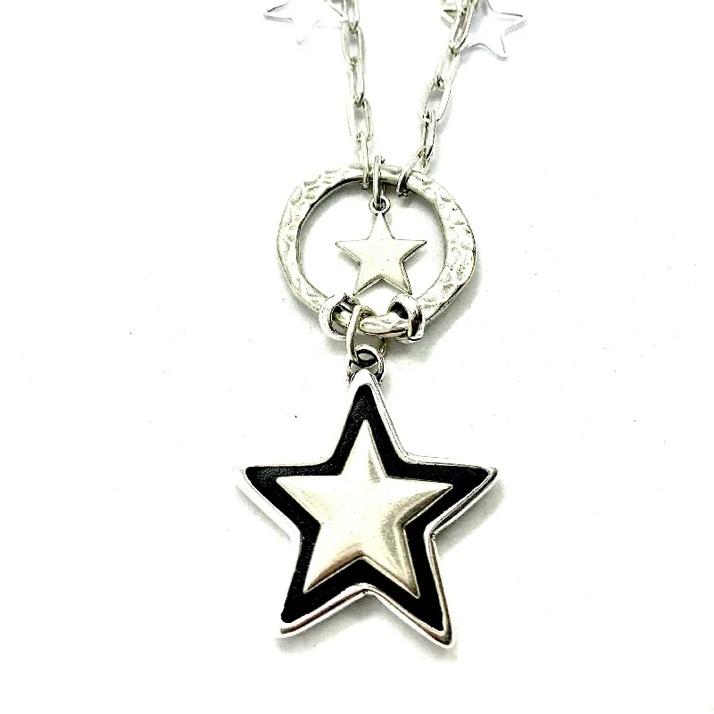 religious necklaces for women-Coolskin Silver Stars Long Necklace