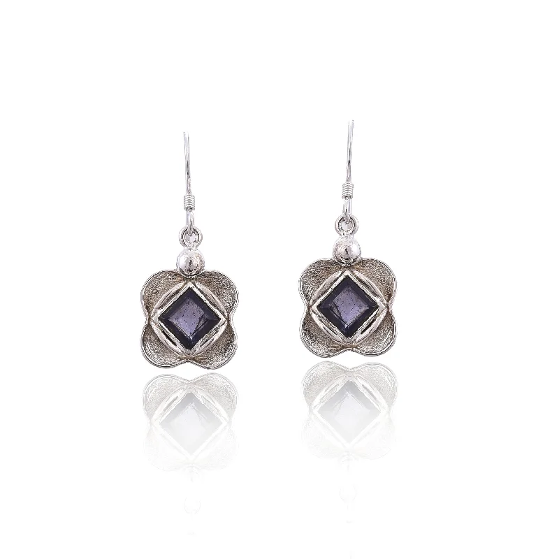 affordable luxury earrings for women-Silver Mountain Sterling Silver Iolite Earring