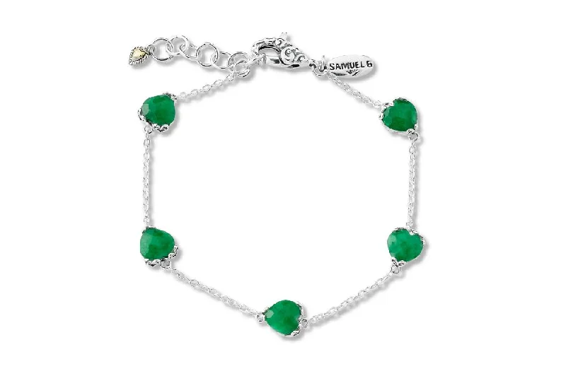 festival bangles for women-Glow Heart Bracelet- Emerald