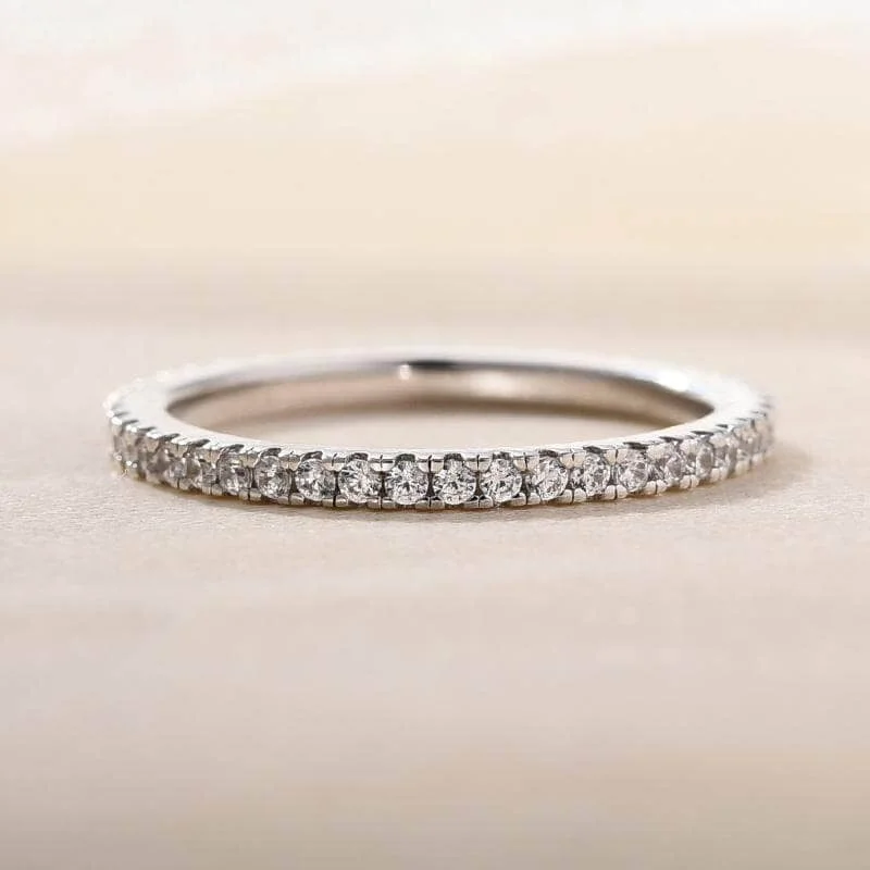 affordable engagement rings-Classic Full Eternity Thin Wedding Band